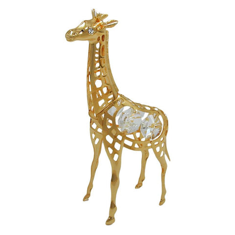 Giraffe With Crystal Elements Gold Plated