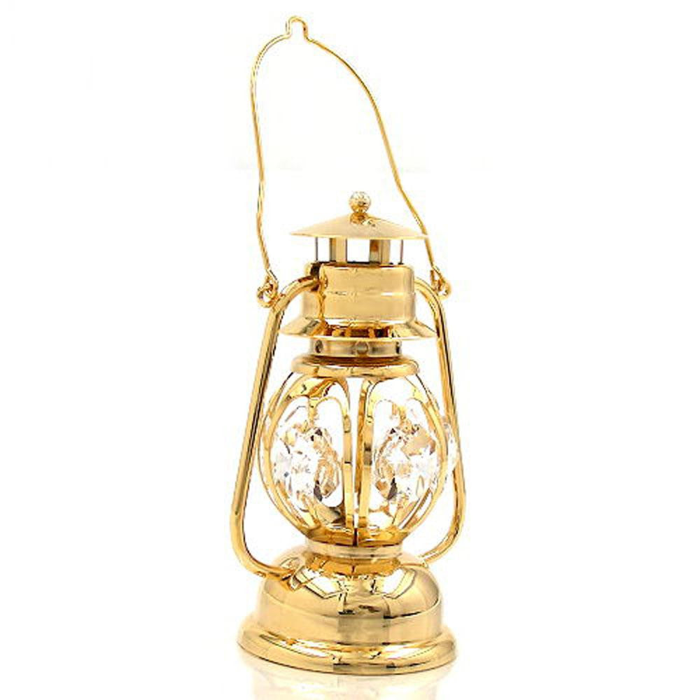 Lantern With Crystal Elements Gold Plated