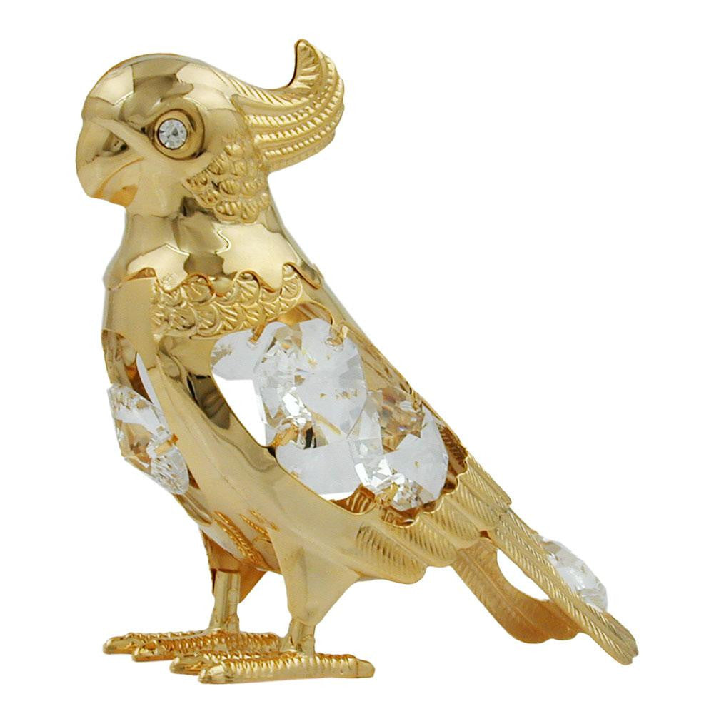 Parrot With Crystal Elements Gold Plated