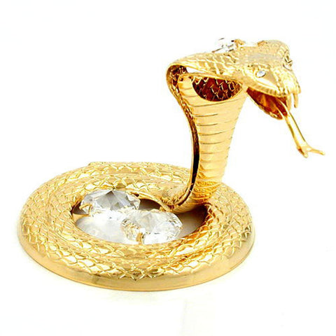 Cobra With Crystal Elements Gold Plated