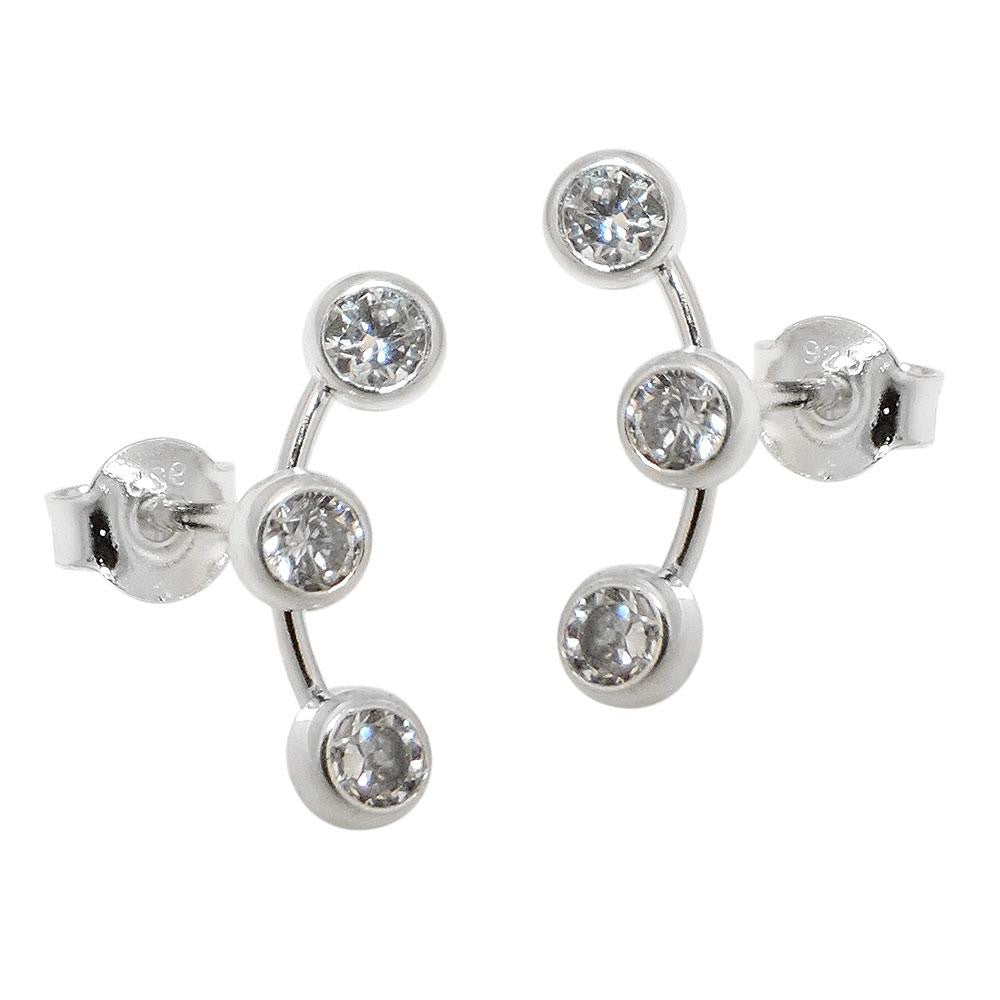 Earstuds 3 Zirconias Silver 925
