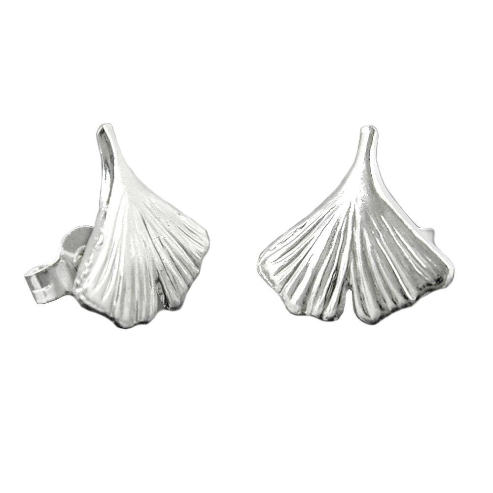 Earrings Ginkgo Leaf Silver 925