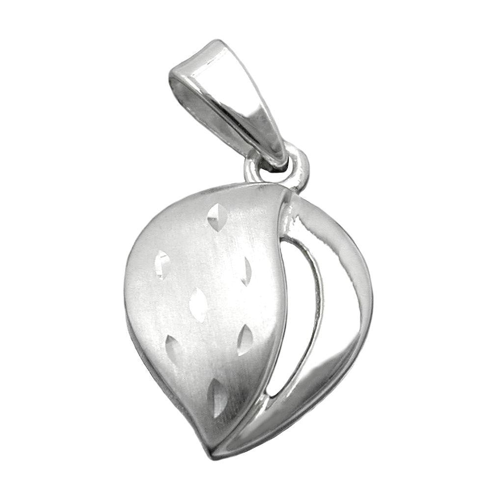 Pendant Heart Diamond Cut Silver 925