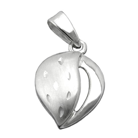 Pendant Heart Diamond Cut Silver 925
