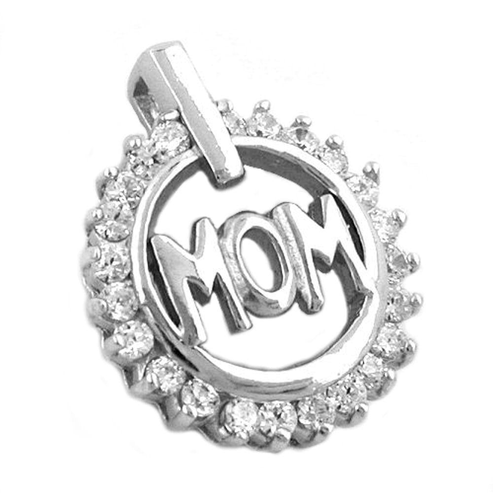Pendant Ring 'mom' Zirkonia Silver 925