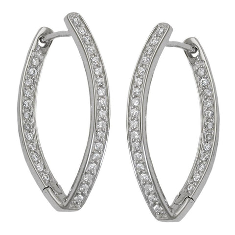 Hoop Earrings With Zirconia Silver 925