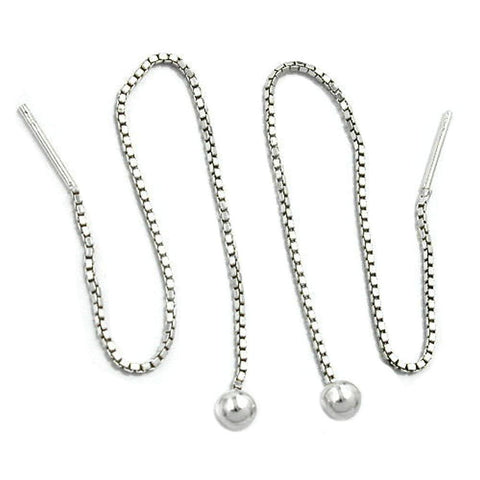 Earrings Chain With Ball Silver 925