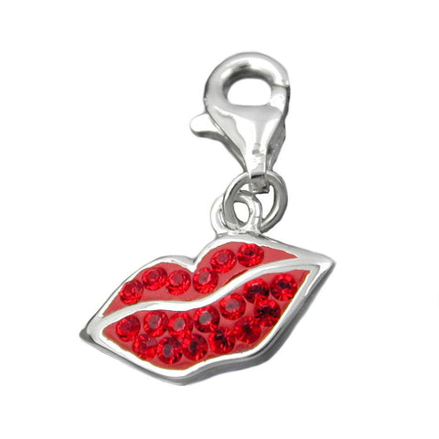 Pendant- Charm Red Lips- Mouth Silver 925