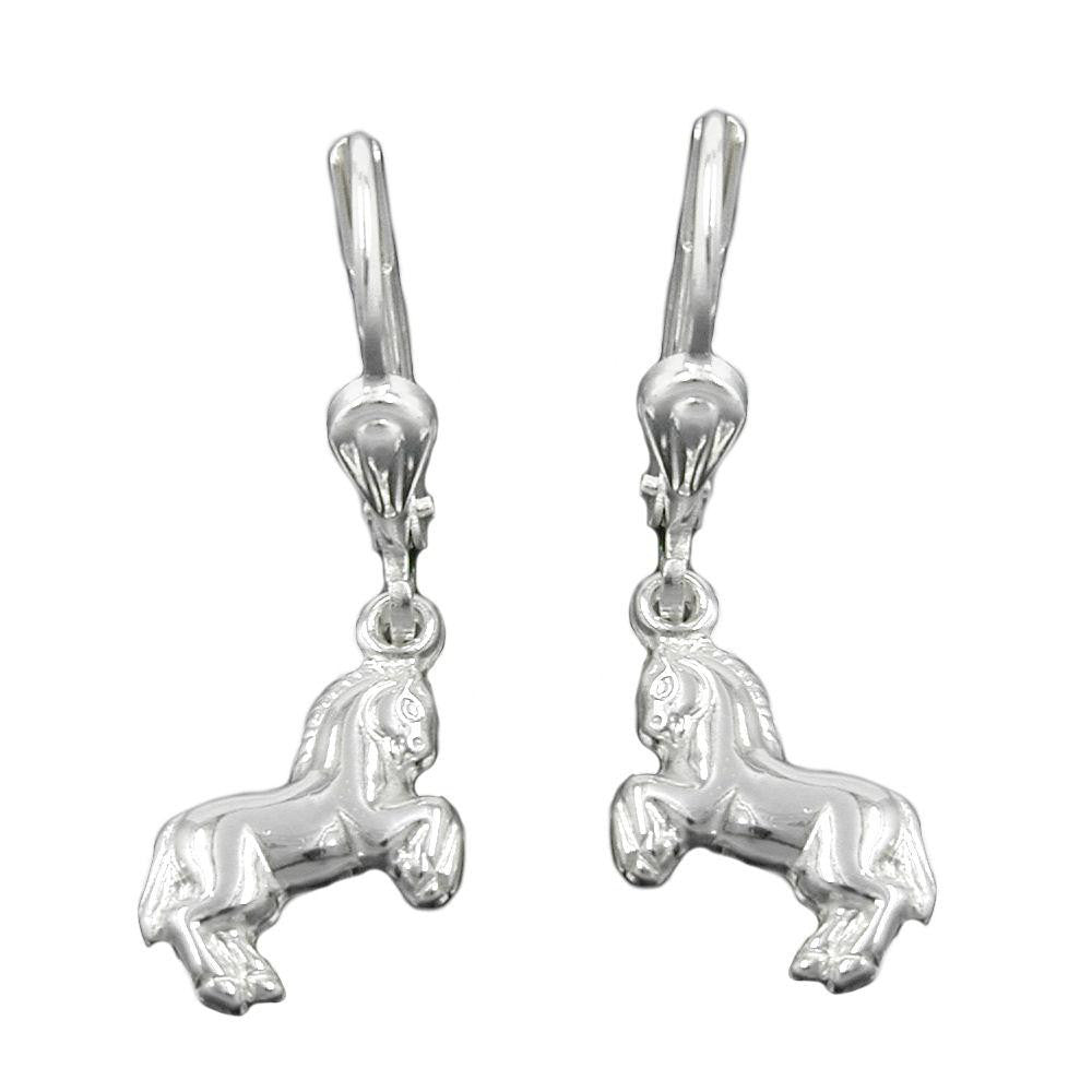 Earrings Leverback Horse Silver 925