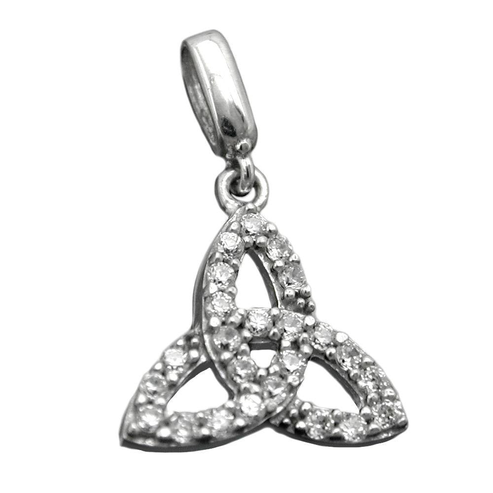 Pendant Triquetra Zirconia Crystals Silver 925
