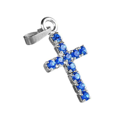 Pendant Cross Rhinestones Silver 925