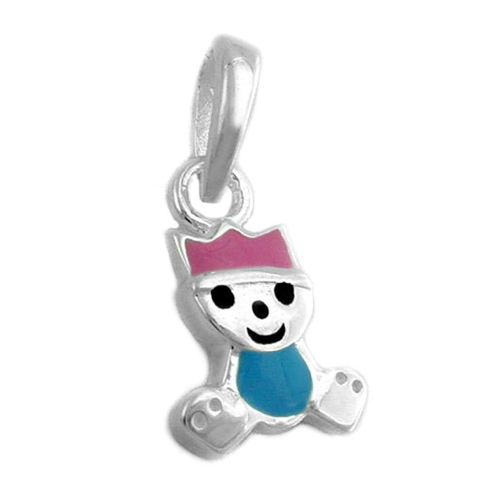 Pendant Little King Pink- Blue Silver 925