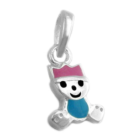 Pendant Little King Pink- Blue Silver 925
