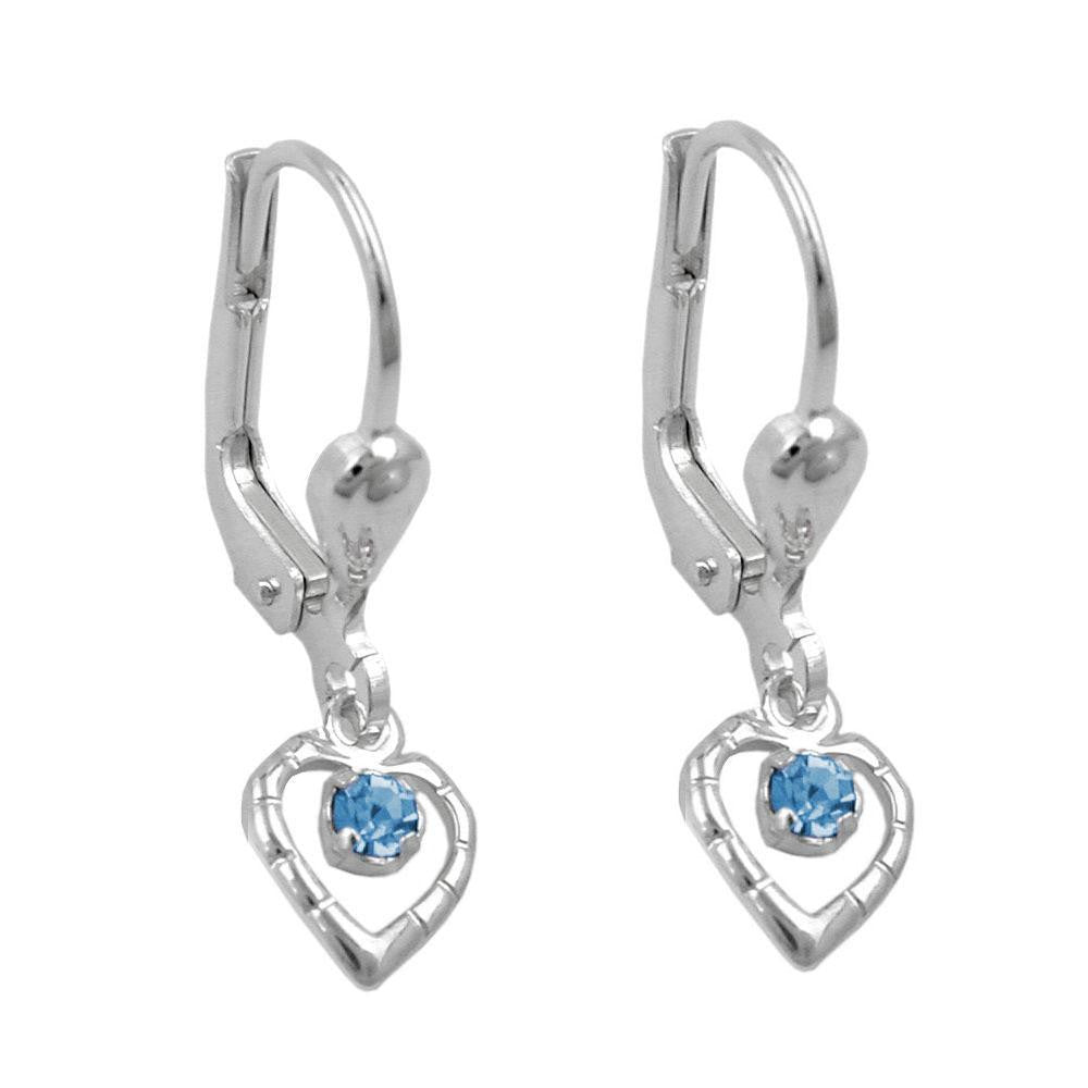 Earrings Leverback Blue Silver 925