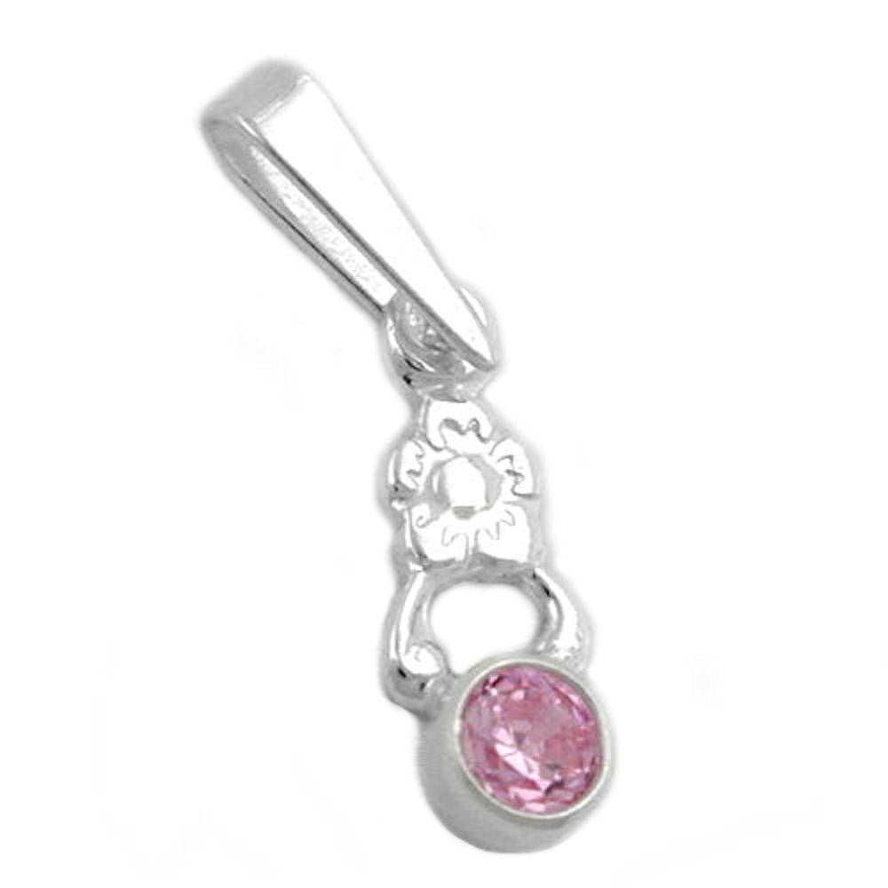 Pendant Flower Pink Silver 925
