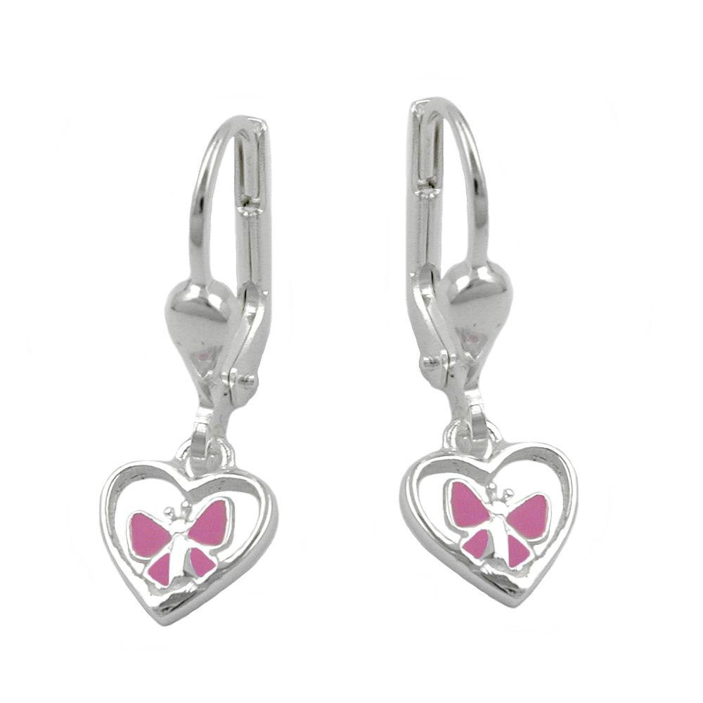 Earrings Heart Butterfly Silver 925