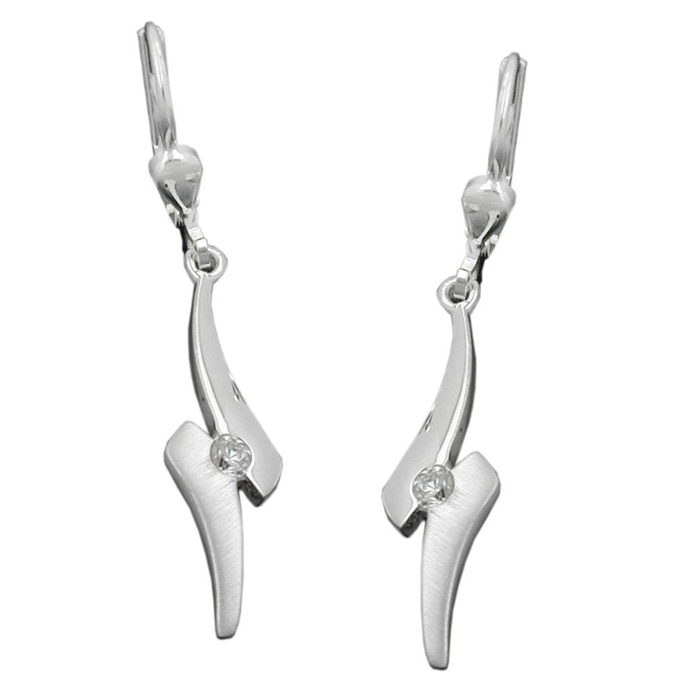 Earrings Leverback Zirconia Silver 925