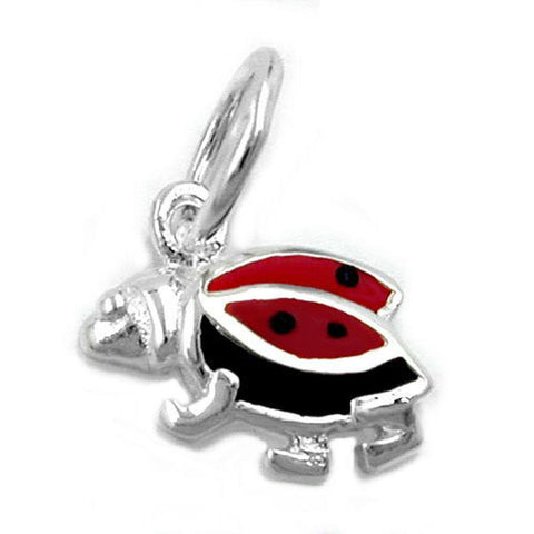 Pendant Ladybird Red-black Silver 925