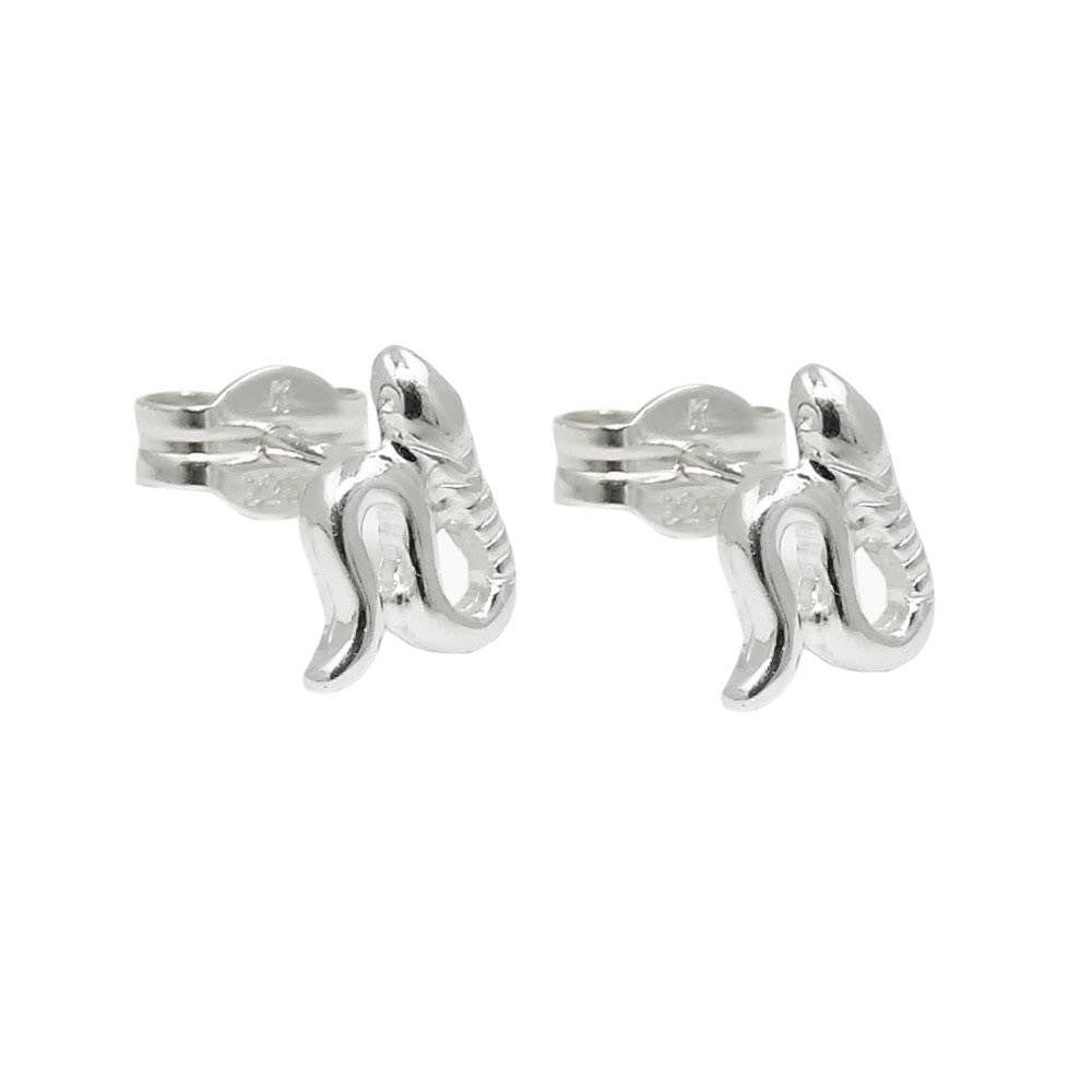 Stud Earrings Small Snakes Silver 925