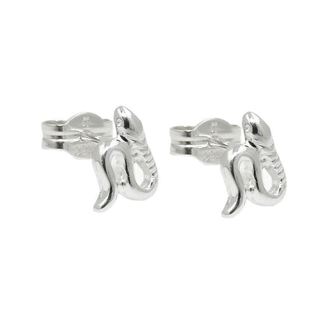 Stud Earrings Small Snakes Silver 925