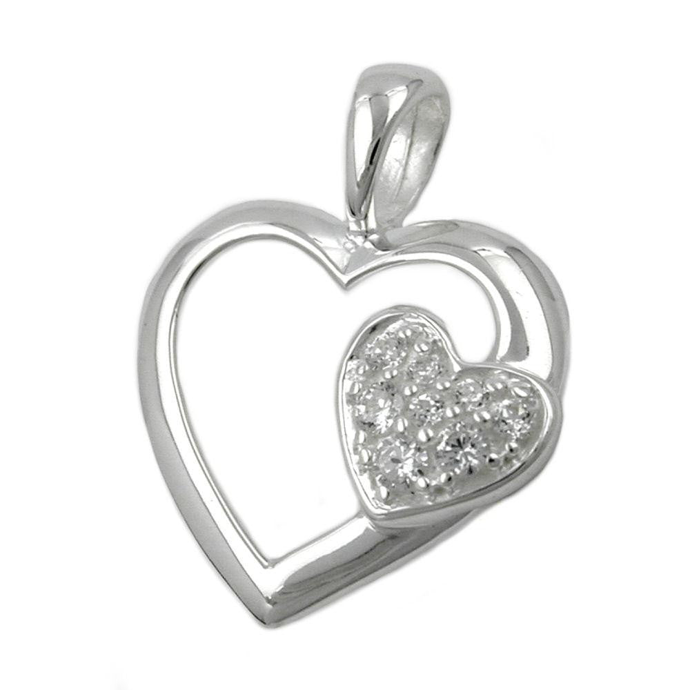 Pendant Heart With Zirconia Silver 925