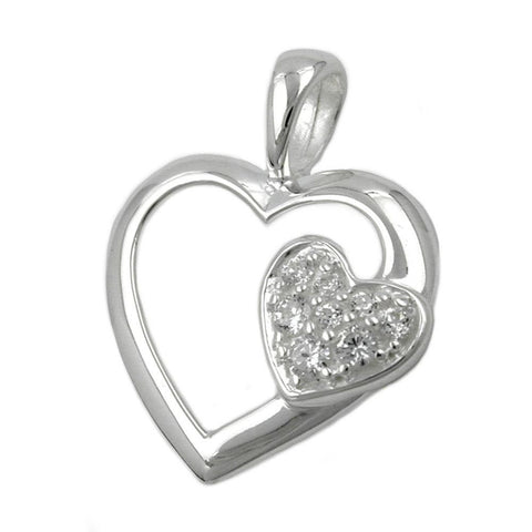 Pendant Heart With Zirconia Silver 925