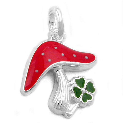 Pendant Fly Agaric & Cloverleaf Silver 925