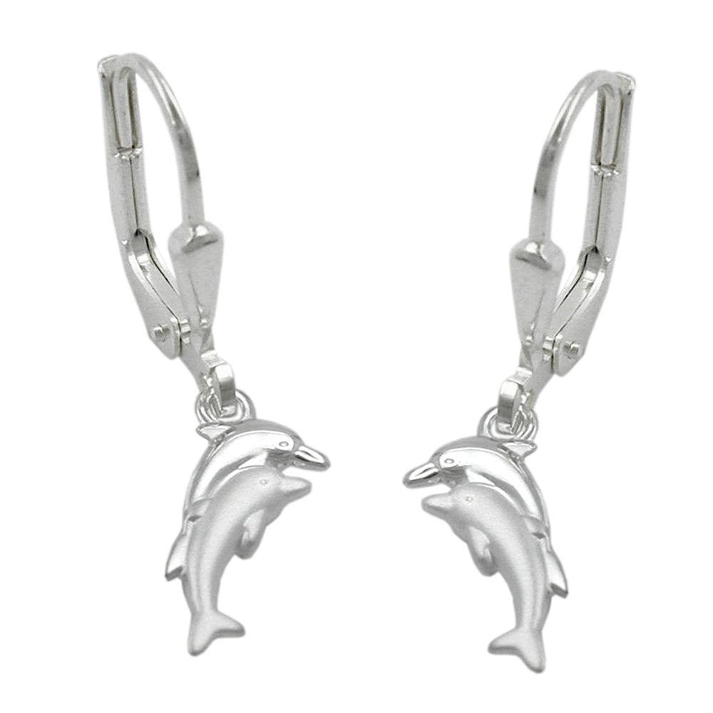 Earrings Leverback Dolphins Siver 925