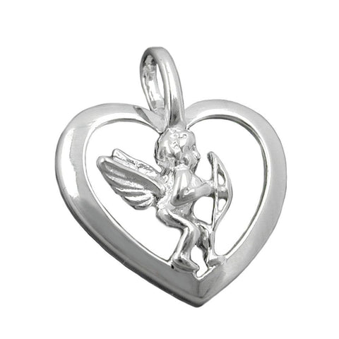 Heart Pendant With Angel Silver 925