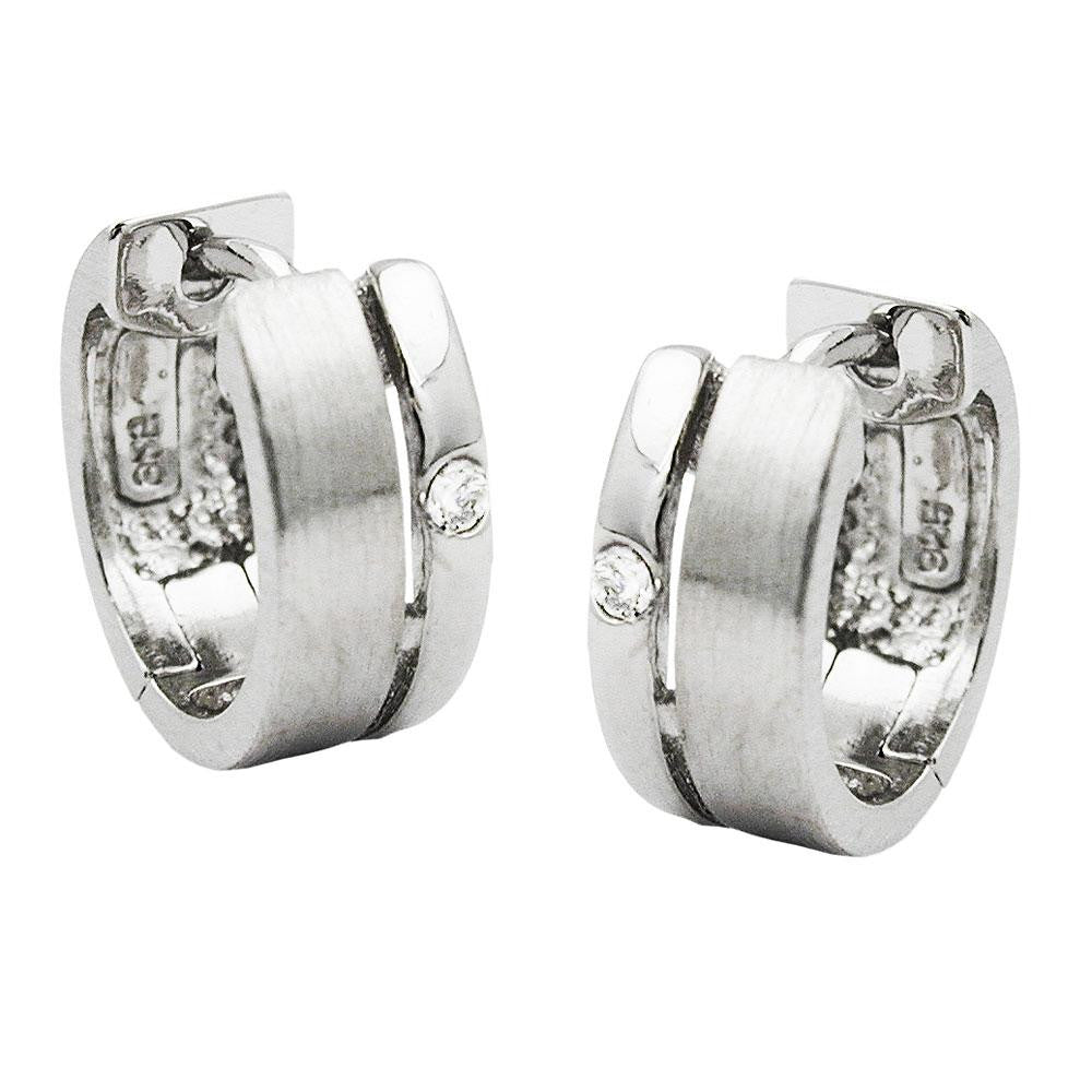 Hoop Earrings With Zirconias Silver 925