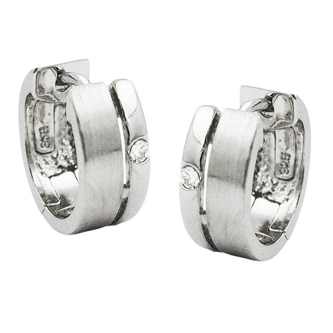 Hoop Earrings With Zirconias Silver 925