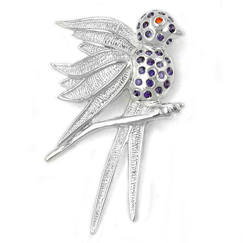 Pendant Bird Lilac Eyes Silver 925