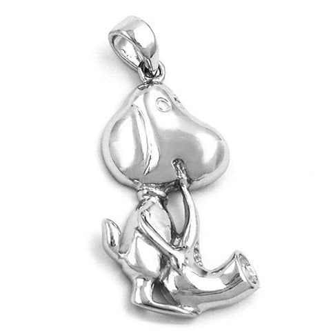Pendant Dog With Saxophone Silver 925