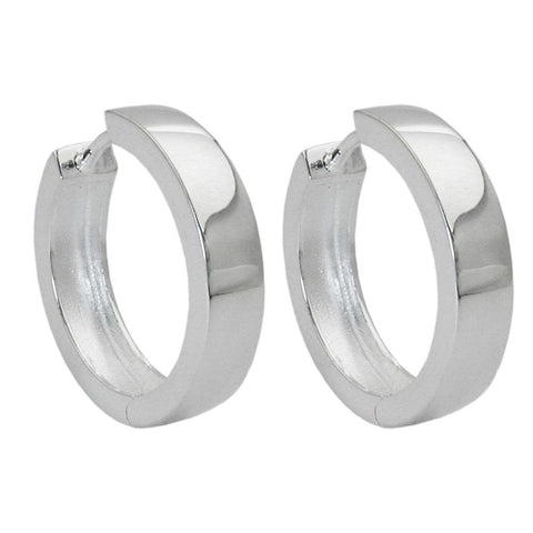 Hoop Earrings Hinged 17x4mm Silver 925