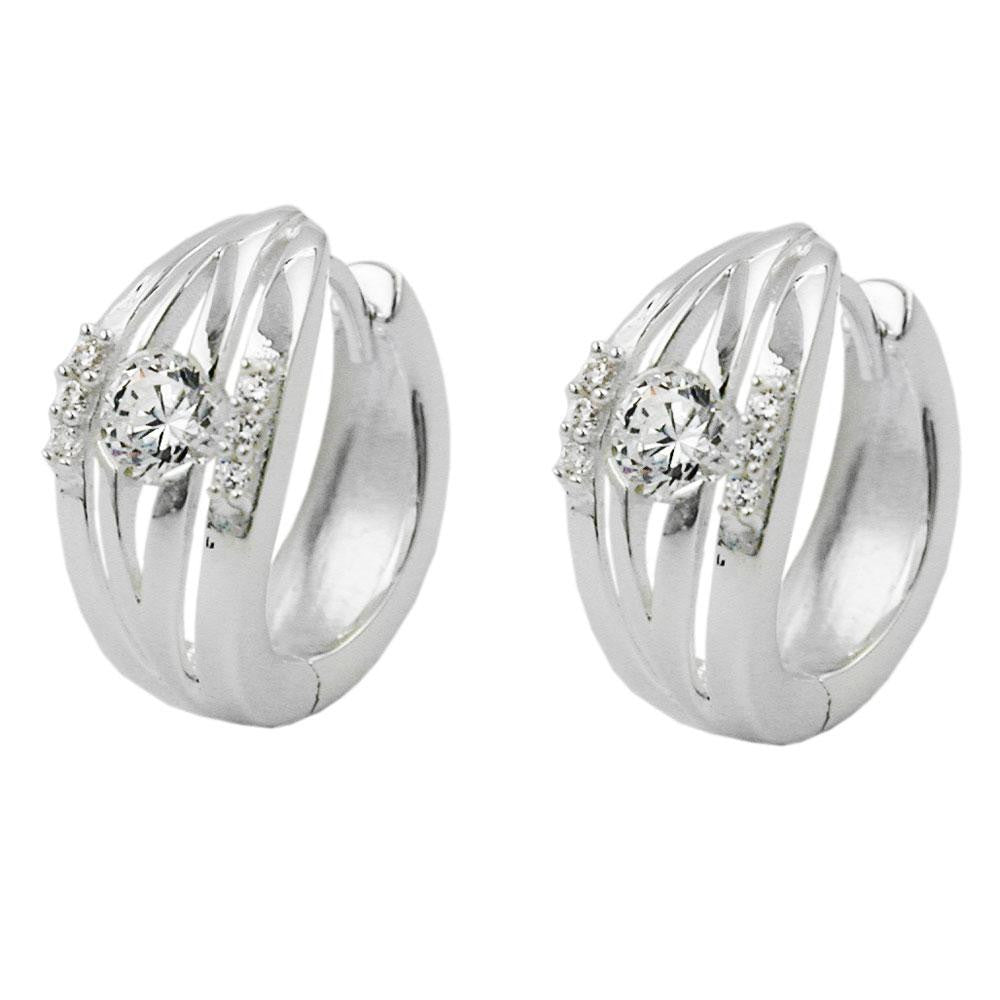 Hoop Earrings Zirconia Silver 925