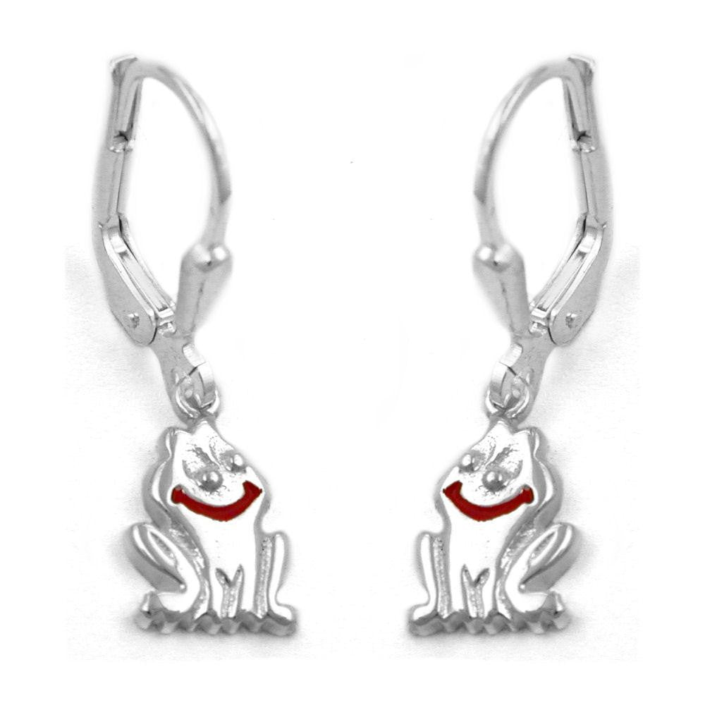 Leverback Earrings Frog Silver 925