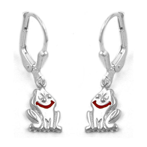 Leverback Earrings Frog Silver 925