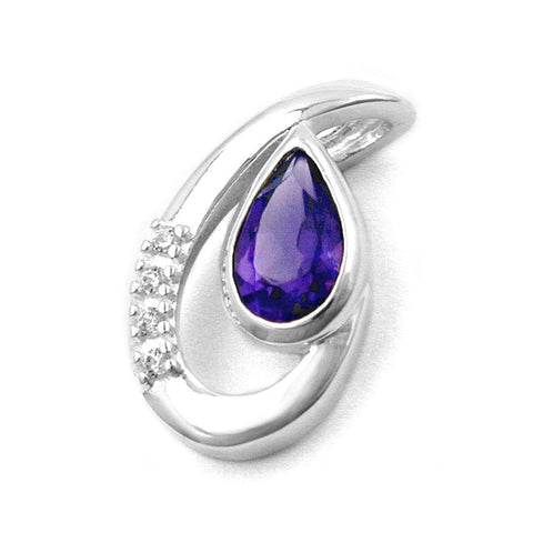 Pendant Amethyst- Zirconia Silver 925