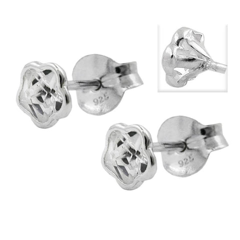 Stud Earrings Flower Zirconia Silver 925