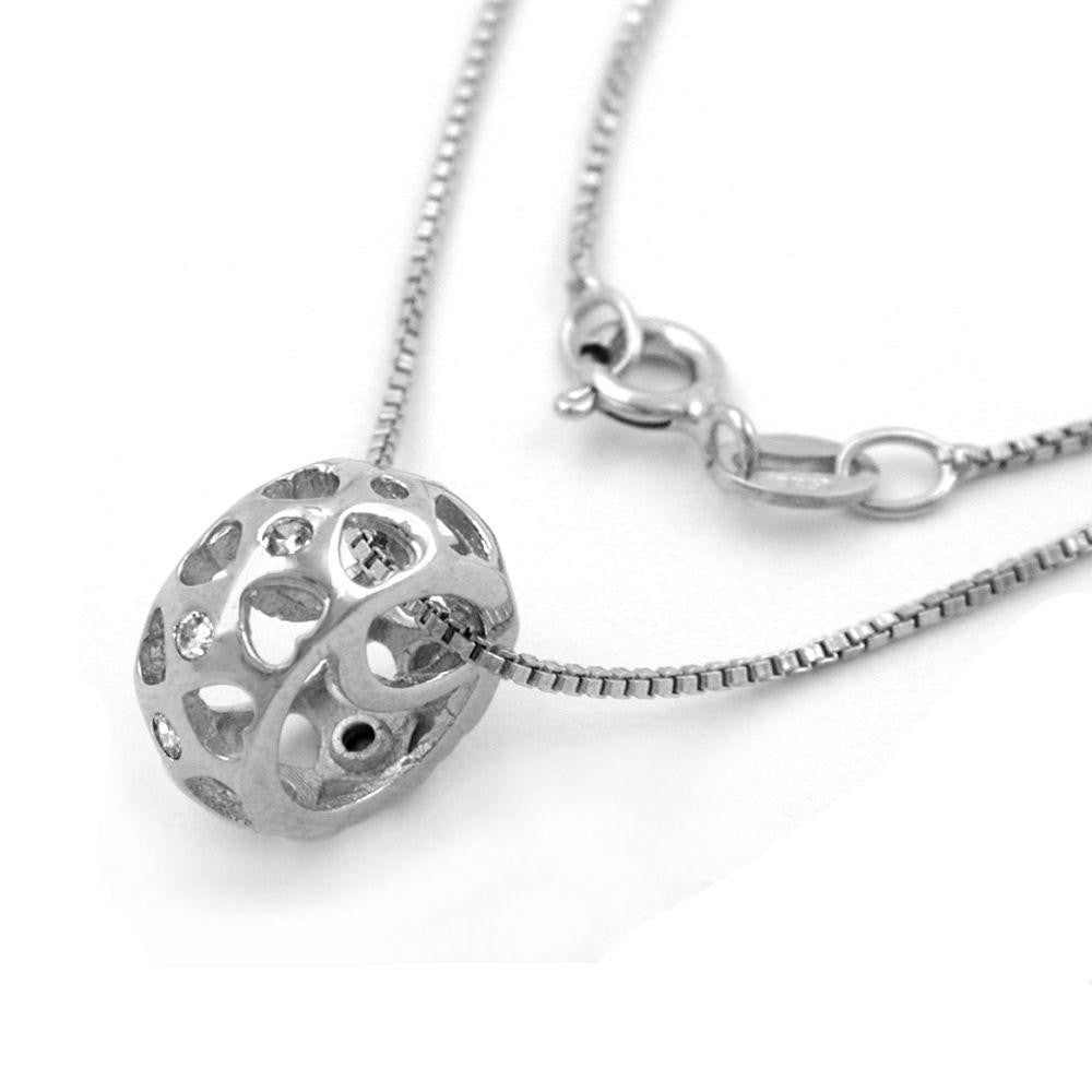 Necklace With Round Pendant Zirconia Silver 925