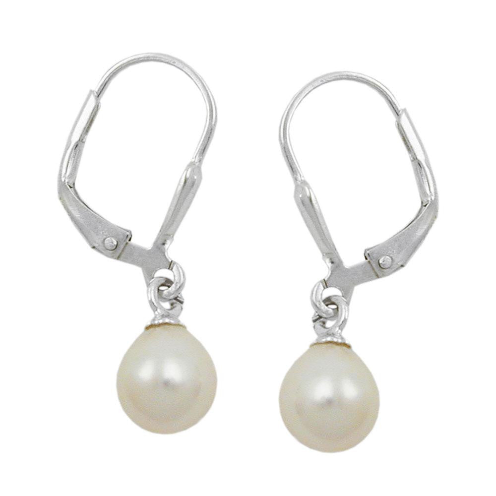 Leverback Earrings Freswater Pearl Silver 925