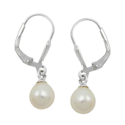Leverback Earrings Freswater Pearl Silver 925