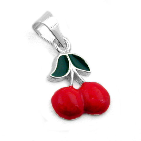 Pendant Red Cherry Silver 925