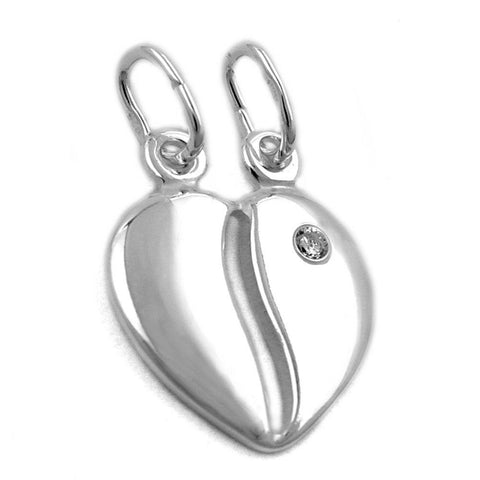 Friendship Pendant Separable Heart Silver 925