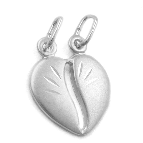 Friendship Pendant Separable Heart Silver 925