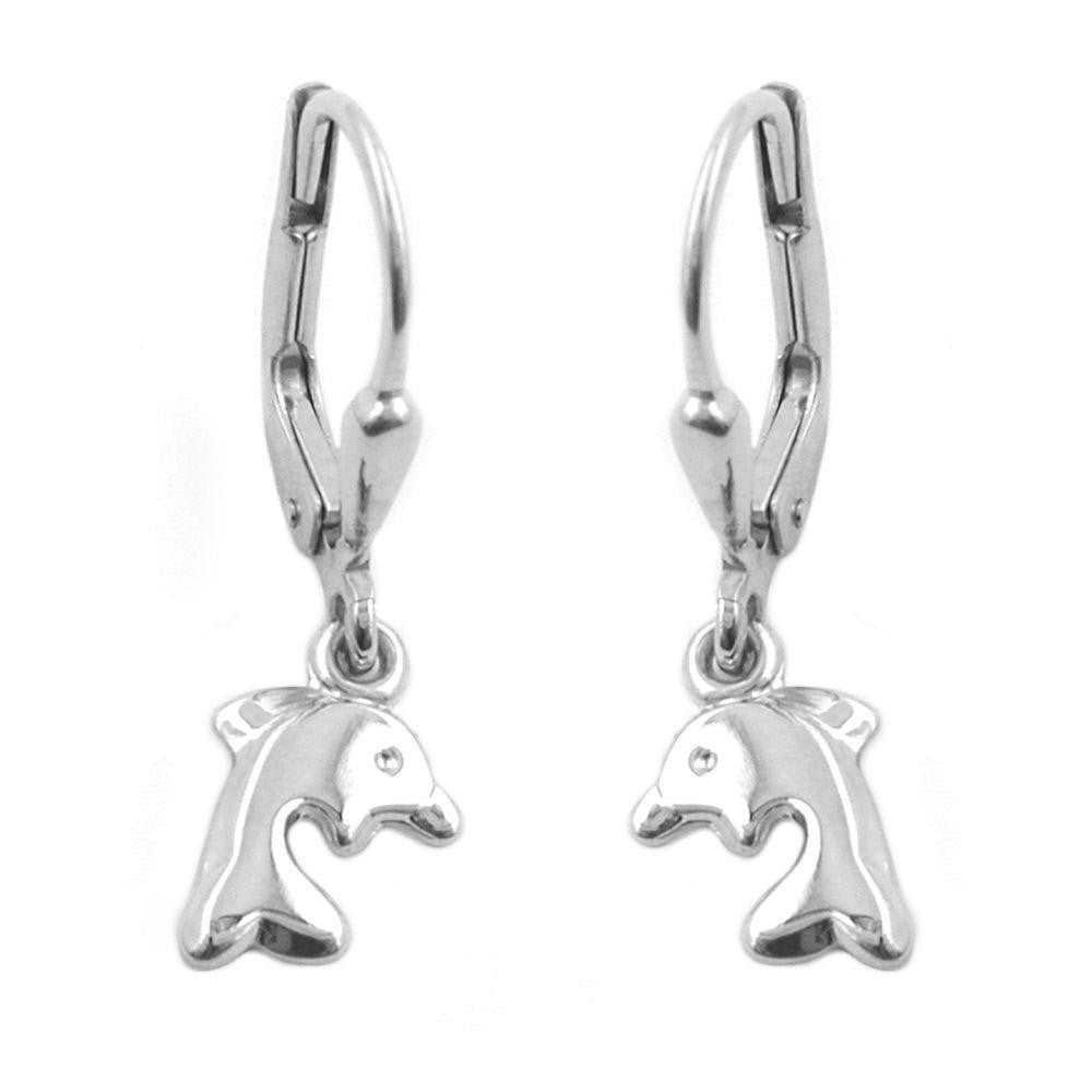 Leverback Earrings Dolphins Silver 925
