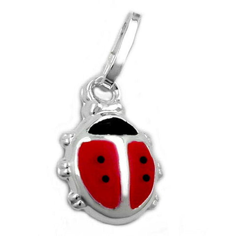 Pendant Ladybird Red-black Silver 925