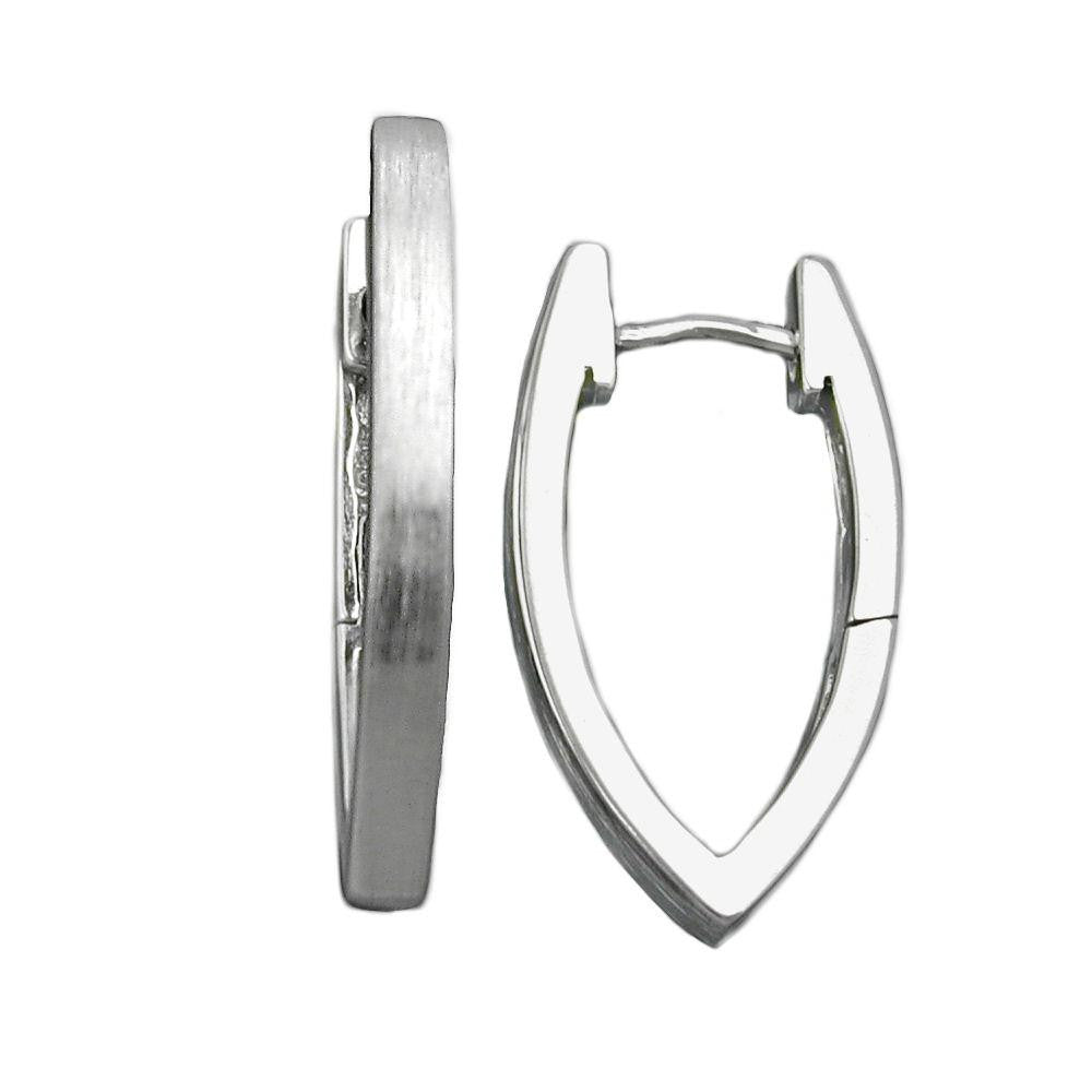 Hoop Earrings Matte Finished Silver 925