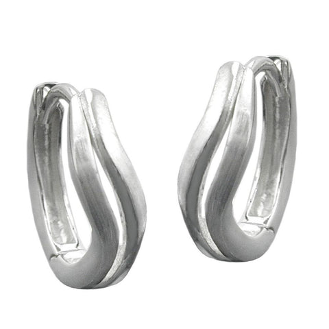 Hoop Earrings Matt-polished Silver 925