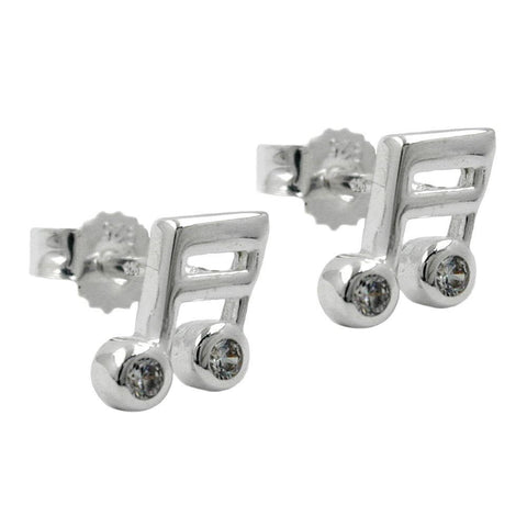 Stud Earrings Semiquaver Zirconia Silver 925